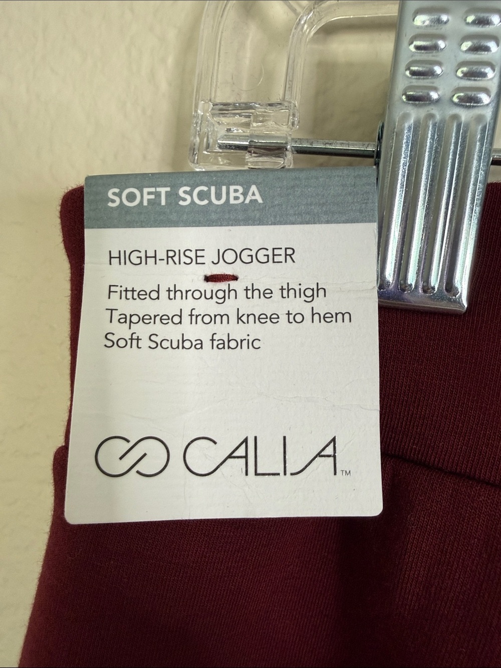CALIA soft scuba high-rise jogger Merlot size large NWT - Picture 6 of 7
